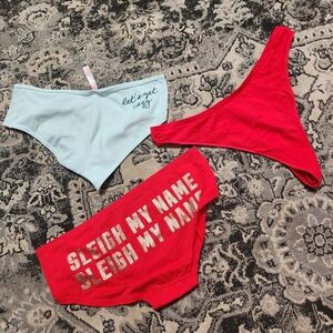 PINK By Victoria Secret Christmas Panty Bundle M/L